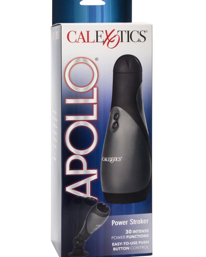 Masturbador Apollo Power Stroker negro de 8,5 pulgadas