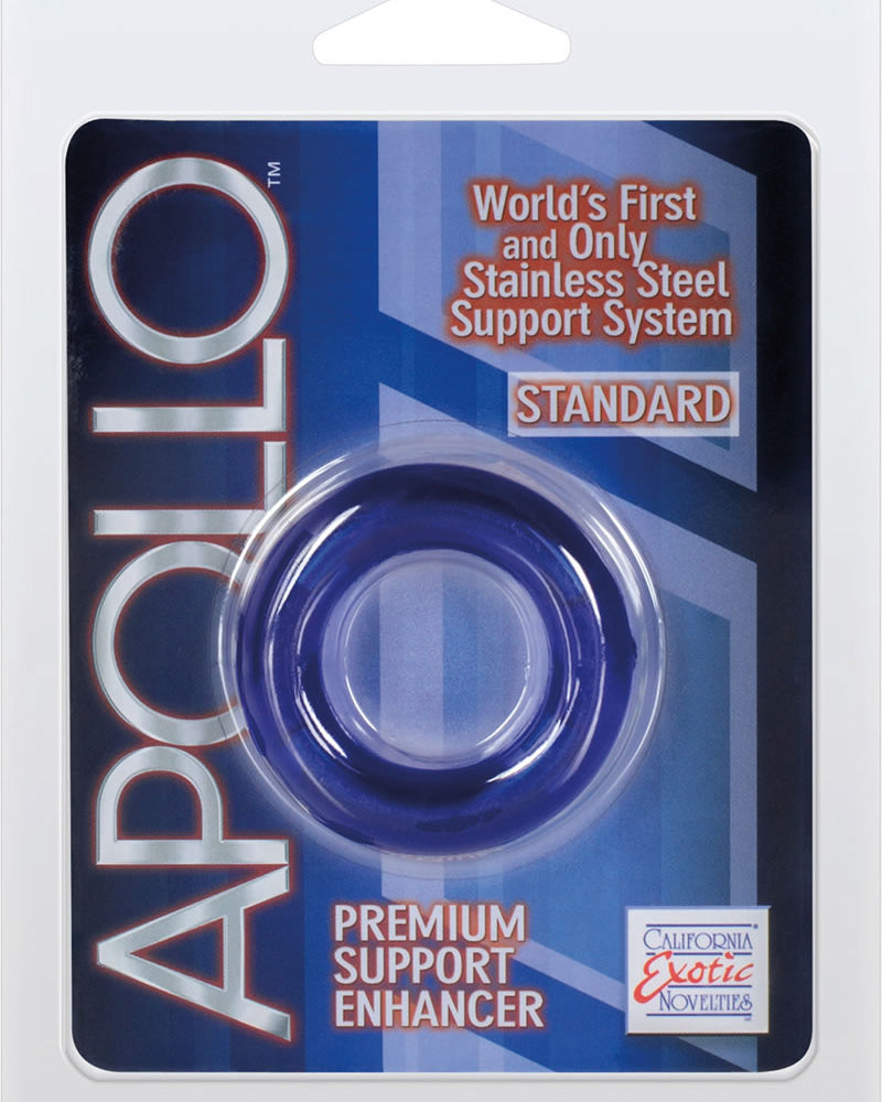Apollo Premium Support Enhancer Cockring Standard Blue 1.75 Inch Diameter