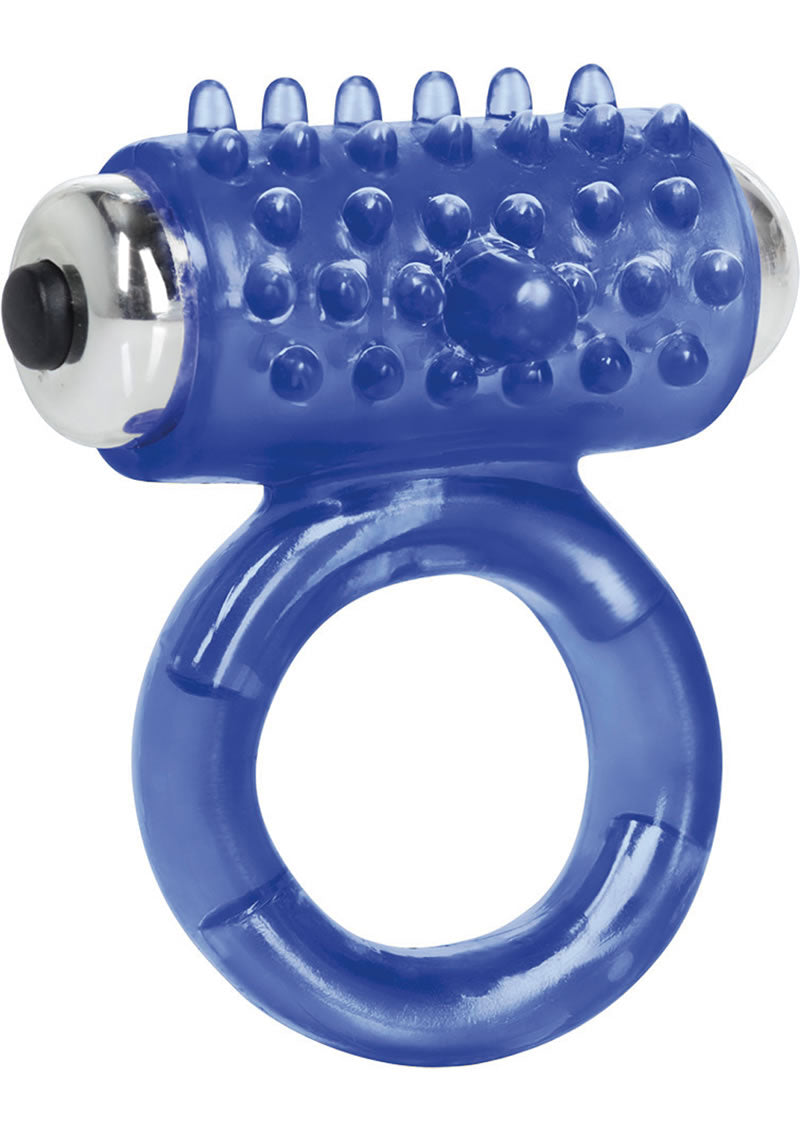 Apollo 7 Fuction Premium Enhancer Vibrating Cockring Blue 1.5 Inch Diameter