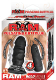 Tapón anal pulsante Ram resistente al agua, color negro, 4 pulgadas