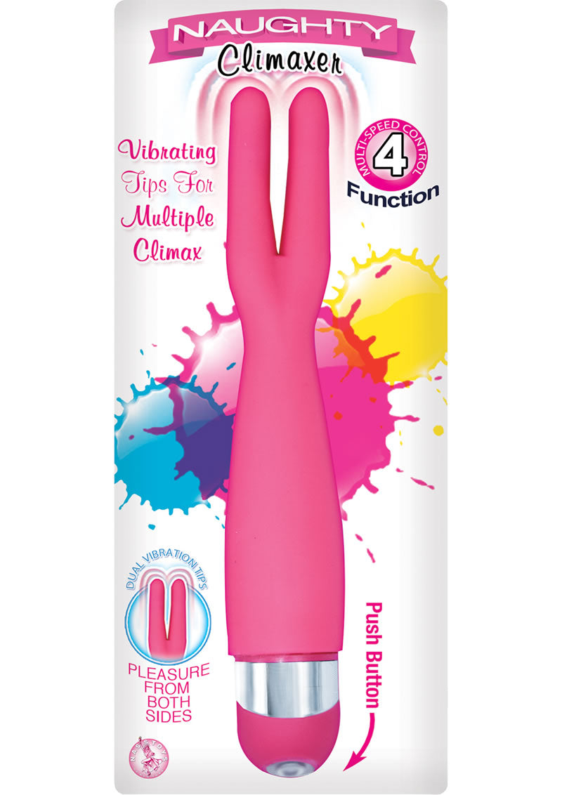 Naughty Climaxer Dual Vibe Waterproof Pink 7.75 Inch