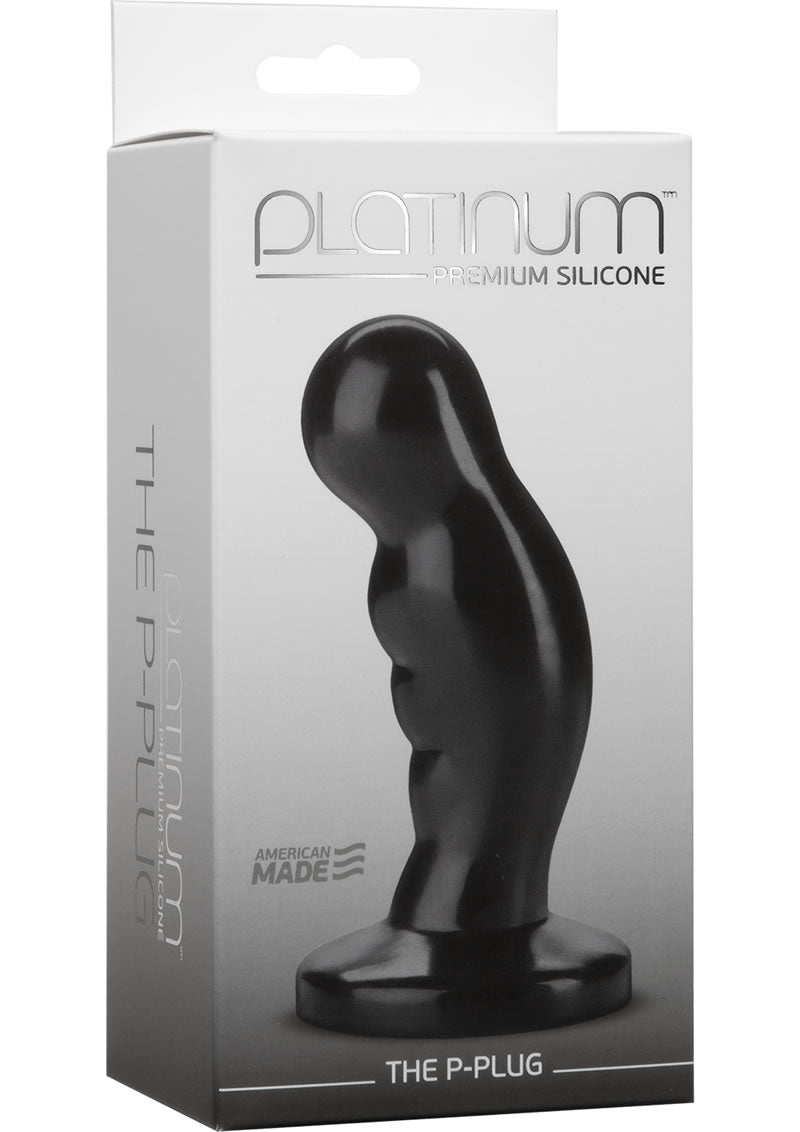 Platinum Premium Silicone The P-Plug Anal Plug Prostate Massager Black