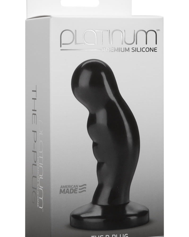Platinum Premium Silicone The P-Plug Anal Plug Prostate Massager Black