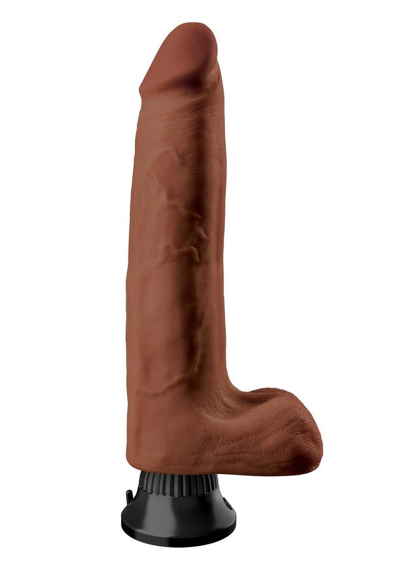 Real Feel Deluxe No 10 Wallbanger Vibrating Dildo Waterproof Brown 10 Inch