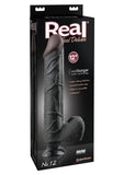 Real Feel Deluxe No 12 Wallbanger Vibrating Dildo Waterproof Black 12 Inch