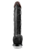 Real Feel Deluxe No 12 Wallbanger Vibrating Dildo Waterproof Black 12 Inch