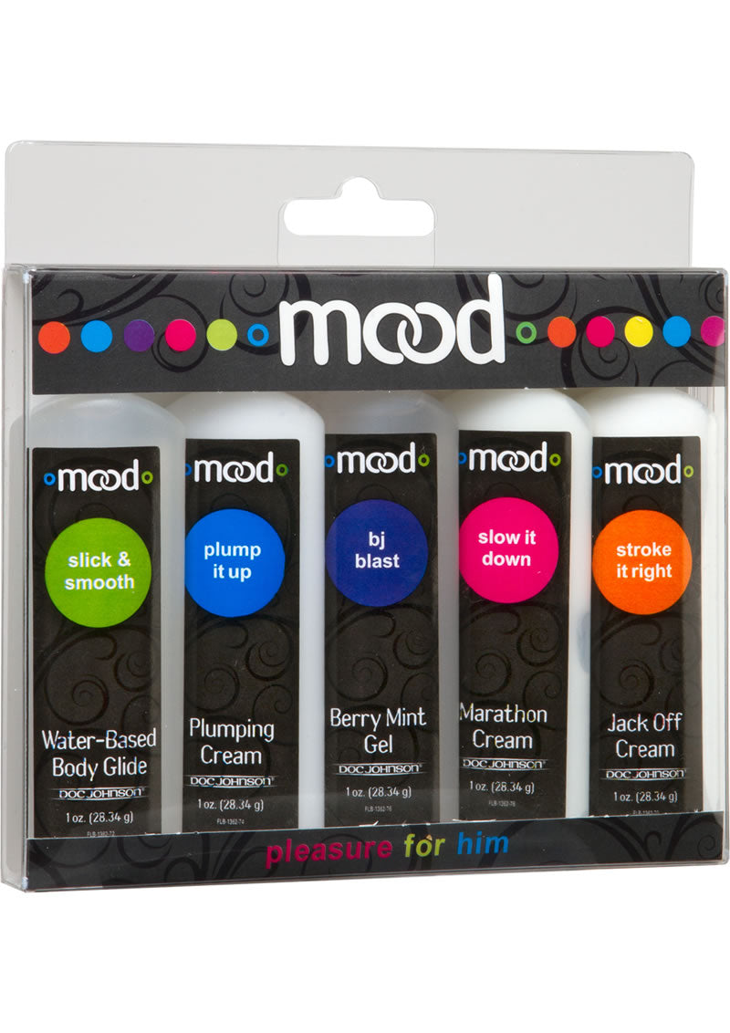 Mood Pleasure For Him Enhancement Gels Assorted Gels 1 Ounce 5 Each Per Pack