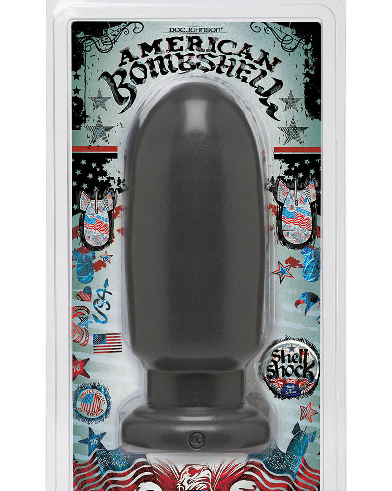 American Bombshell Shellshock Anal Plug Grey 8.5 Inch Long 10.36 Inch Girth
