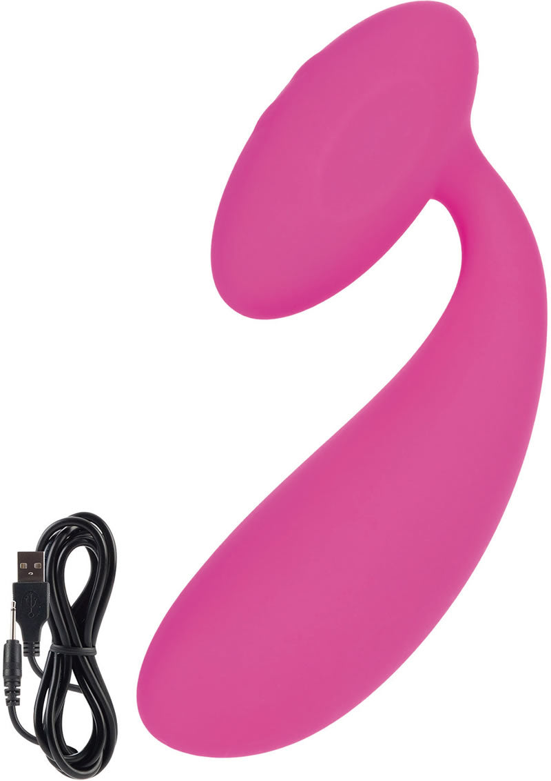 Vibrador dual de silicona Lust L10 resistente al agua, color rosa, 5,5 pulgadas