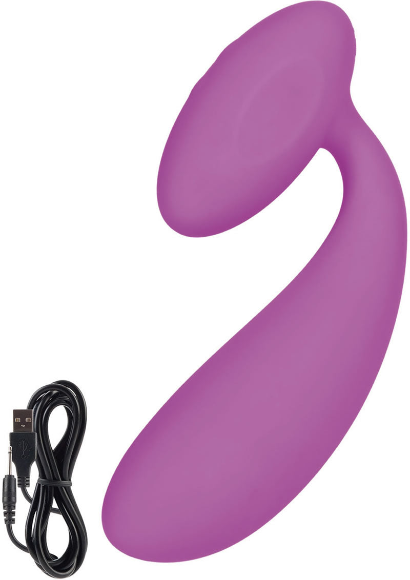 Vibrador dual de silicona Lust L10 resistente al agua morado de 5,5 pulgadas