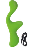 Vibrador dual de silicona Lust L16 resistente al agua, color verde, 6,75 pulgadas