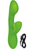 Vibrador dual de silicona Lust L17 resistente al agua, color verde, 7,5 pulgadas