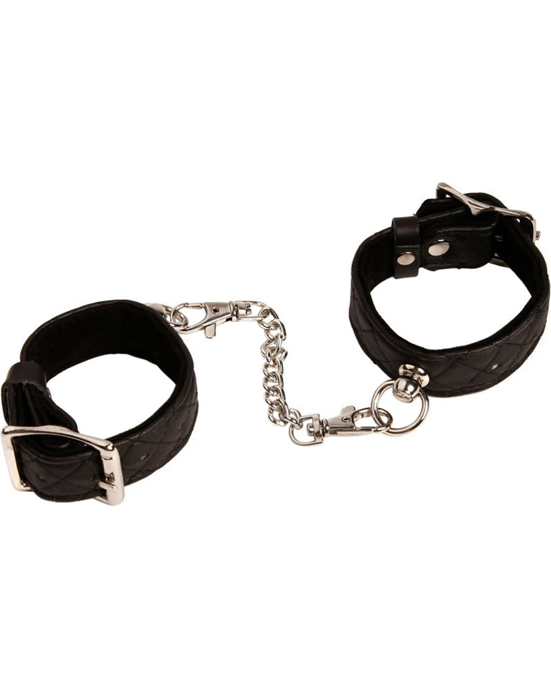 Esposas de piel sintética negras Bettie Page Wild N Willing