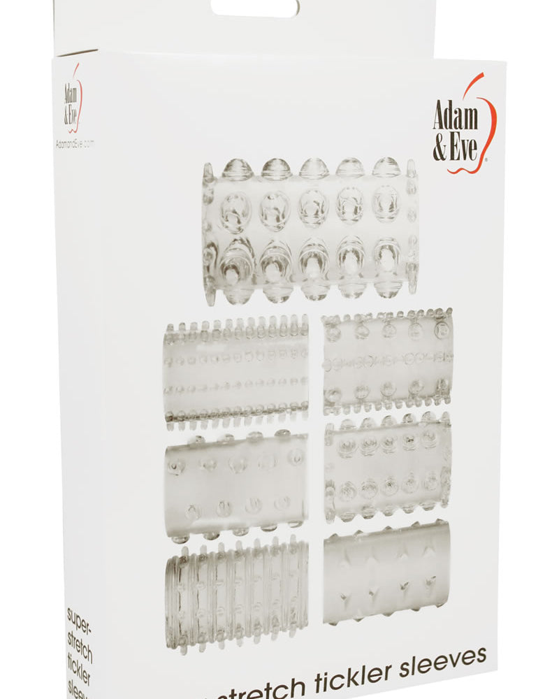 Adam and Eve - Super Stretch Tickler Sleeves -7 Each Per Set - Clear