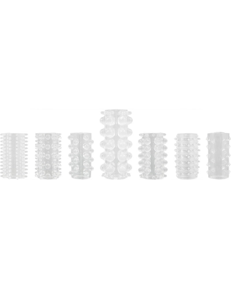 Adam and Eve - Super Stretch Tickler Sleeves -7 Each Per Set - Clear
