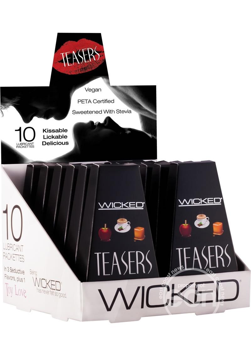 Wicked Teasers Lubricant Counter Display 12 Packs Per Display Assorted Flavors