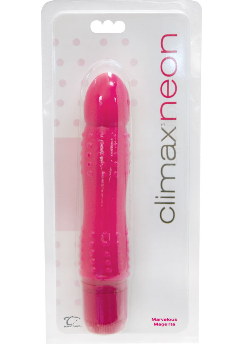 Vibrador Climax Neon impermeable Marvelous Magenta de 6,75 pulgadas