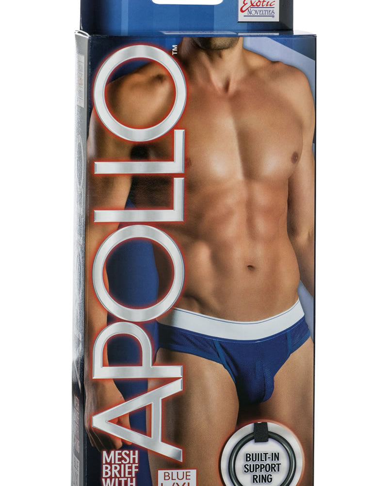 Braguita de malla Apollo con anilla en C, color azul, talla grande/extra grande