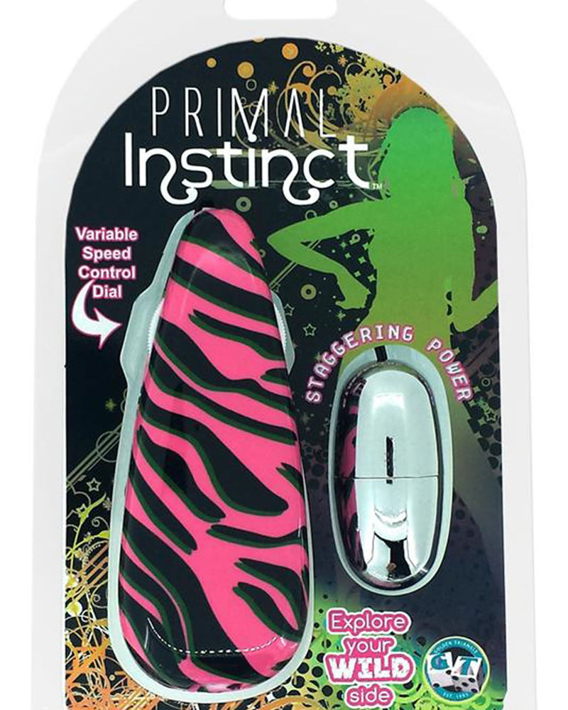 Bala con control remoto con cable Primal Instinct con estampado de cebra en color rosa