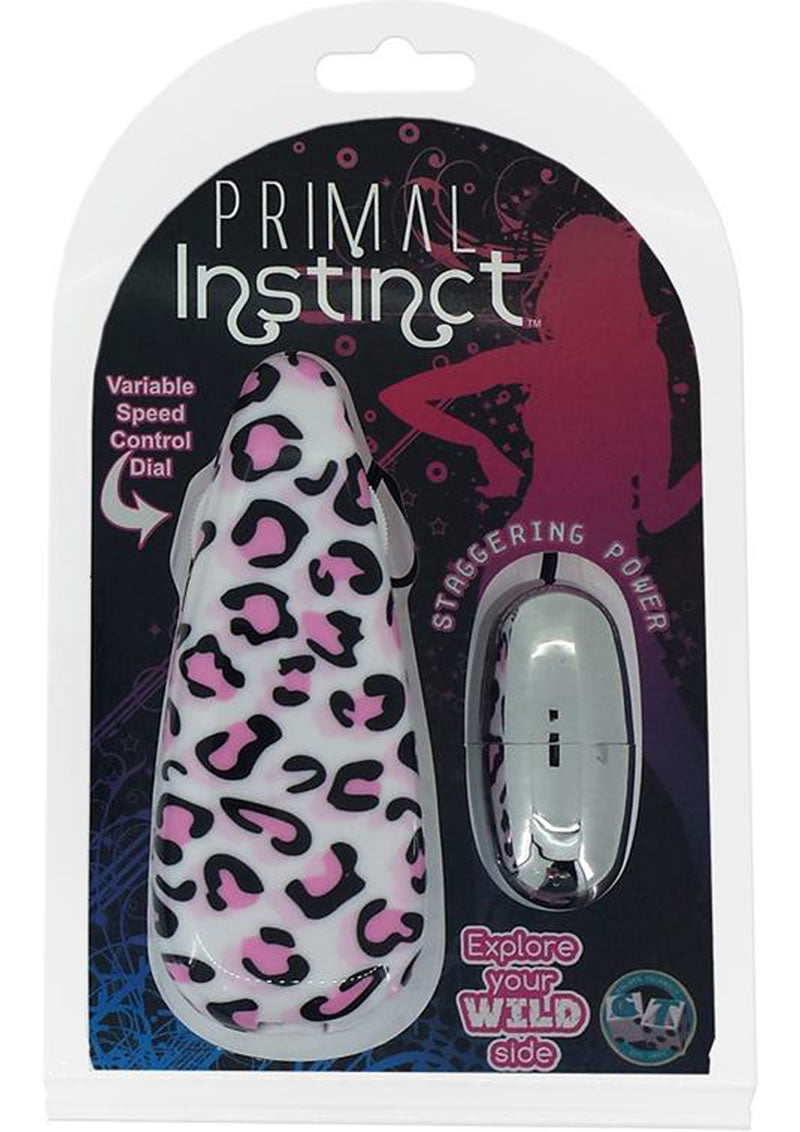 Bala con control remoto con cable Primal Instinct con estampado de leopardo en color rosa