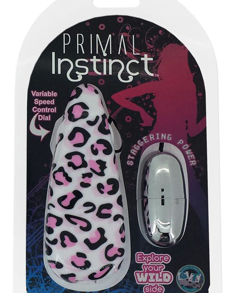 Bala con control remoto con cable Primal Instinct con estampado de leopardo en color rosa