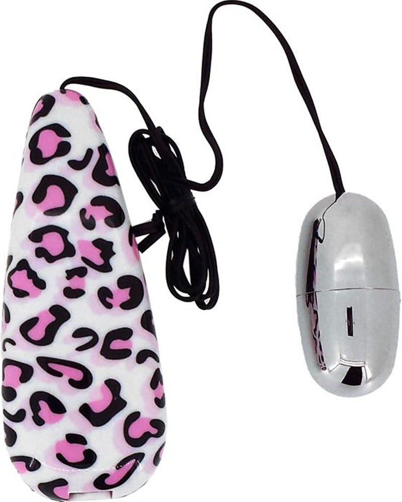 Bala con control remoto con cable Primal Instinct con estampado de leopardo en color rosa