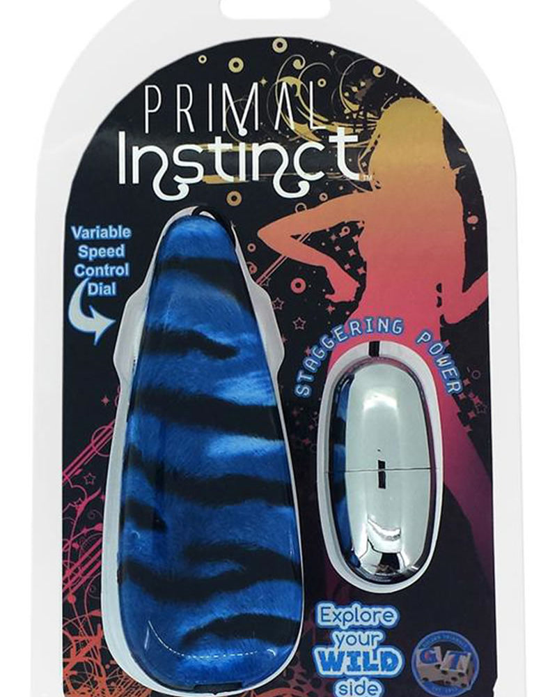 Primal Instinct Wired Remote Control Bullet Tiger Print Blue
