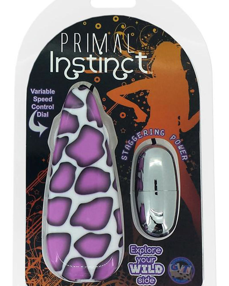 Primal Instinct Remote Wired Control Bullet Giraffe Print Purple