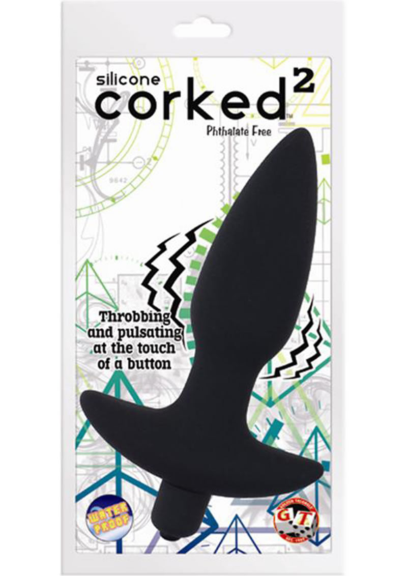 Corked 02 Silicone Anal Plug Waterproof Charcoal Small