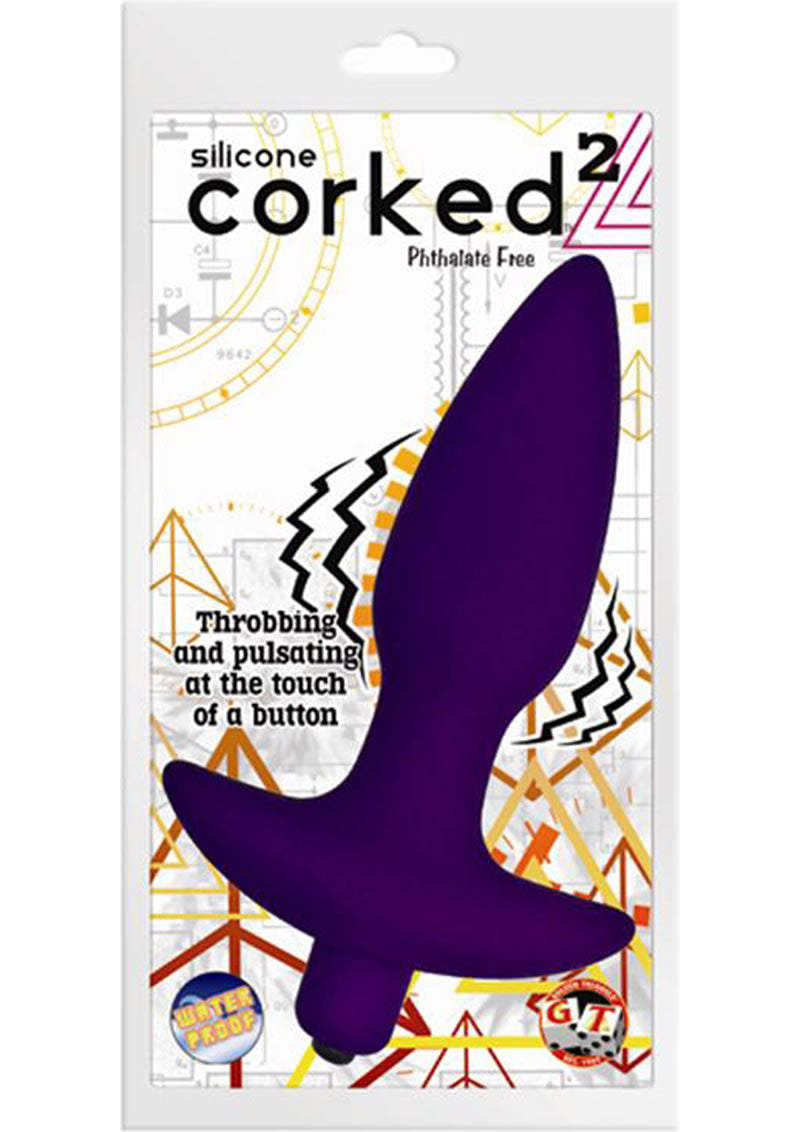 Tapón anal de silicona Corked 02 resistente al agua color lavanda mediano