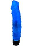 Vibrador realista Jelly Caribbean Number 5, resistente al agua, color azul, 9 pulgadas