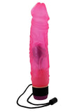 Vibrador realista Jelly Caribbean Number 5, resistente al agua, color rosa, 9 pulgadas