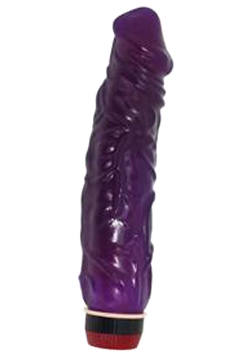 Vibrador realista Jelly Caribbean Number 9, resistente al agua, morado, 9 pulgadas