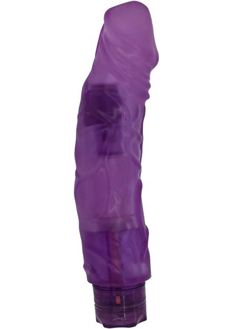 Vibrador realista Crystal Caribbean Number 5 Jelly de 9 pulgadas, color morado, resistente al agua