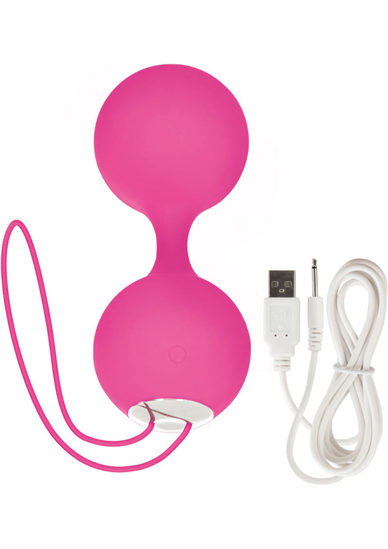 Embrace Love Balls - Ejercitador de Kegel de silicona con motor doble, resistente al agua, color rosa