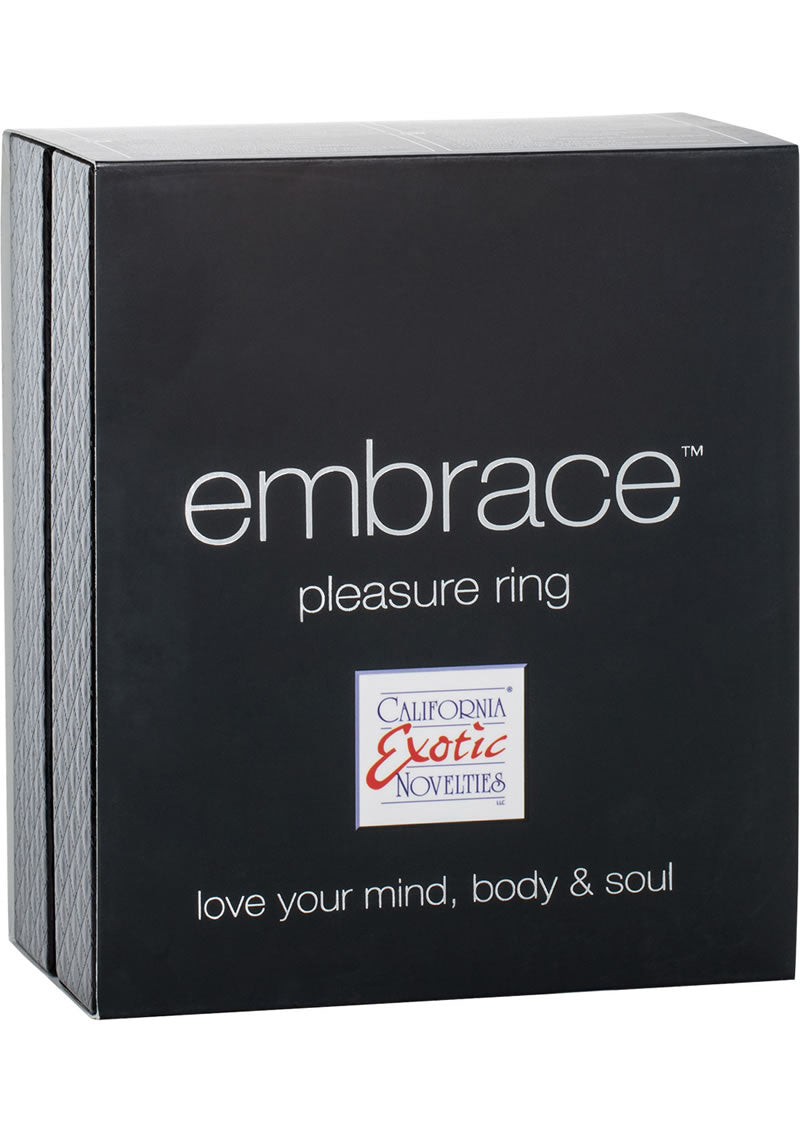 Anillo vibrador para el pene de silicona Embrace Pleasure Ring resistente al agua y color gris