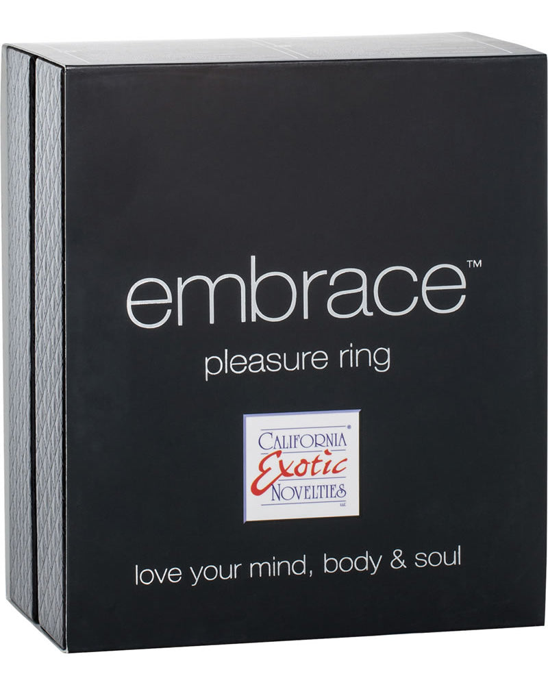 Anillo vibrador para el pene de silicona Embrace Pleasure Ring resistente al agua y color gris