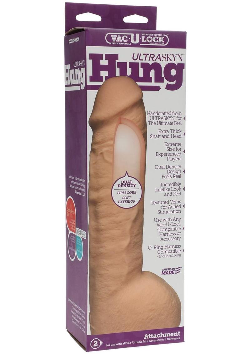 Accesorio para pene realista Vac U Lock UR3 Hung, color blanco, 12 pulgadas