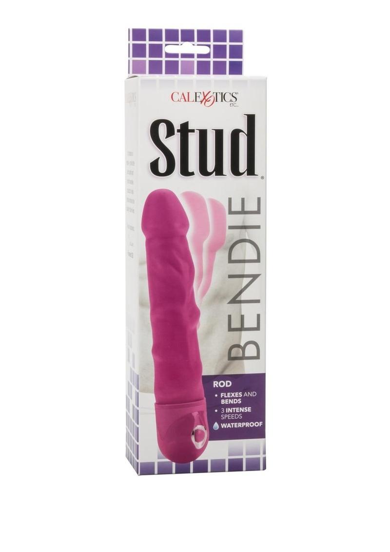 Vibrador realista Bendie Power Stud Rod, color rosa, resistente al agua, 7 pulgadas