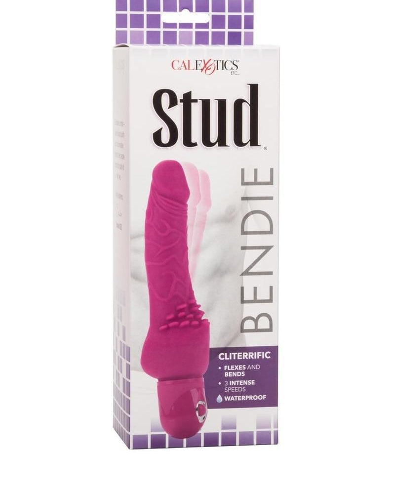 Bendie Power Stud Cliterrific Dildo Waterproof Pink 7.5 Inch