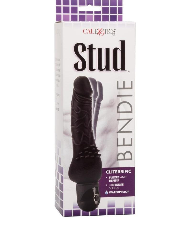 Bendie Power Stud Cliterrific Dildo Waterproof Black 7.5 Inch