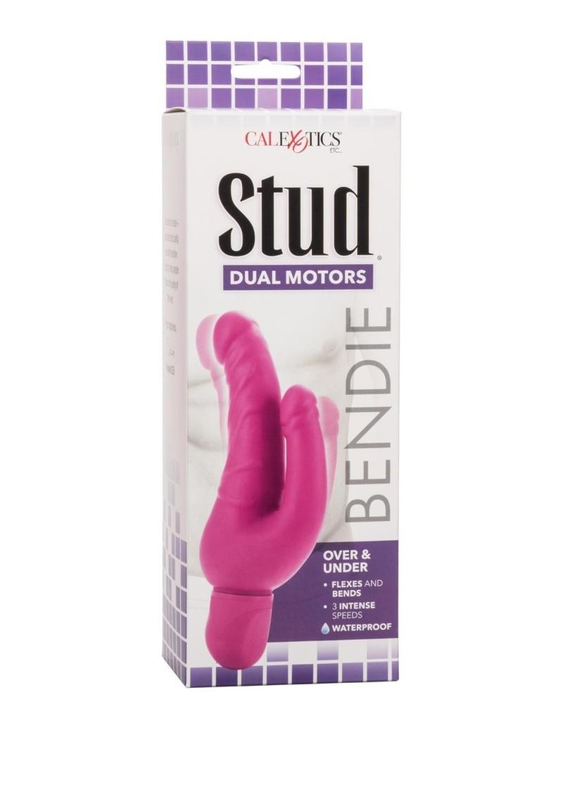 Bendie Power Stud Over and Under Double Dildo Waterproof Pink