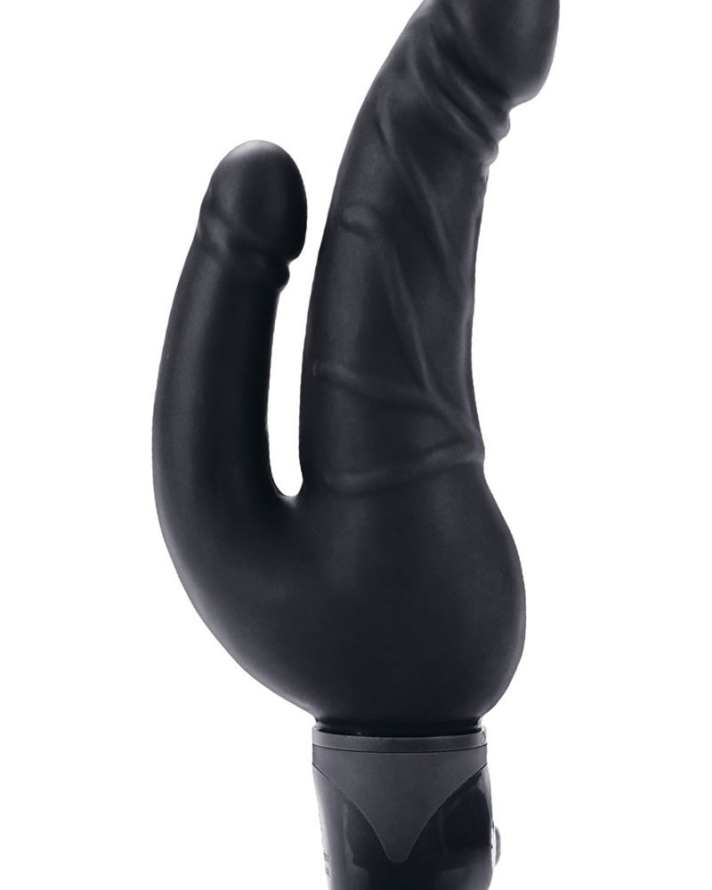 Bendie Power Stud Over and Under Double Dildo Waterproof Black