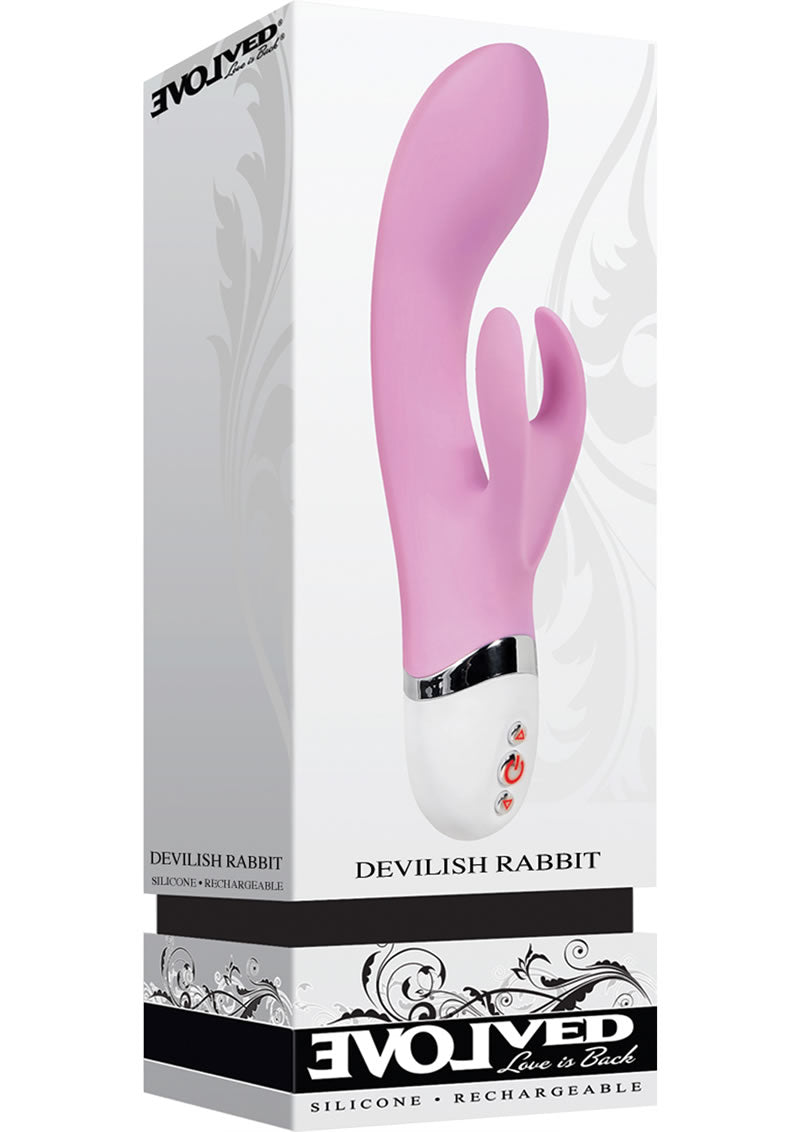Devilish Rabbit Silicone Vibe Waterproof Pink