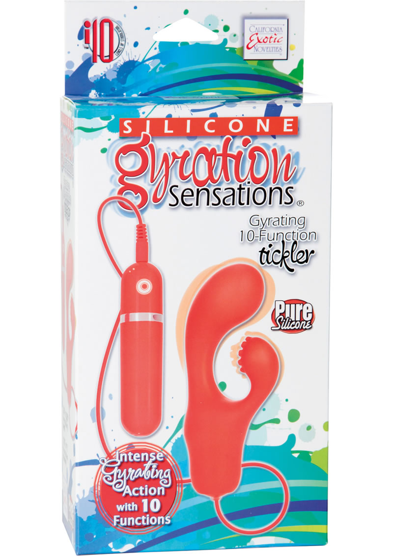 Vibrador con control remoto y cable de silicona Gyration Sensations de 10 funciones, color naranja, 3,5 pulgadas