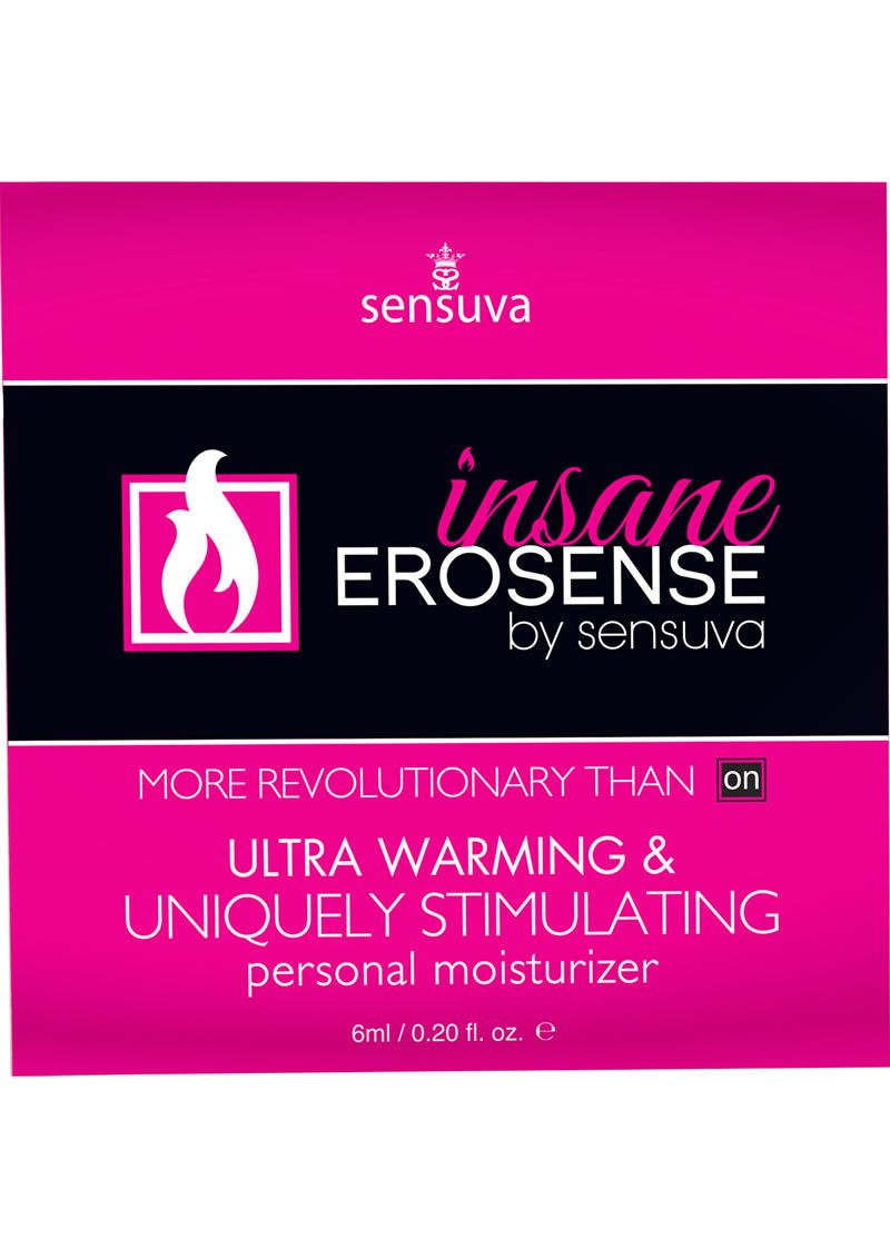 Insane Erosense Ultra Warming and Stimulating Humectante personal en paquete de aluminio, 100 unidades por recipiente