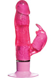 Vibrating Rabbit Dong Jelly Waterproof Pink 8 Inch