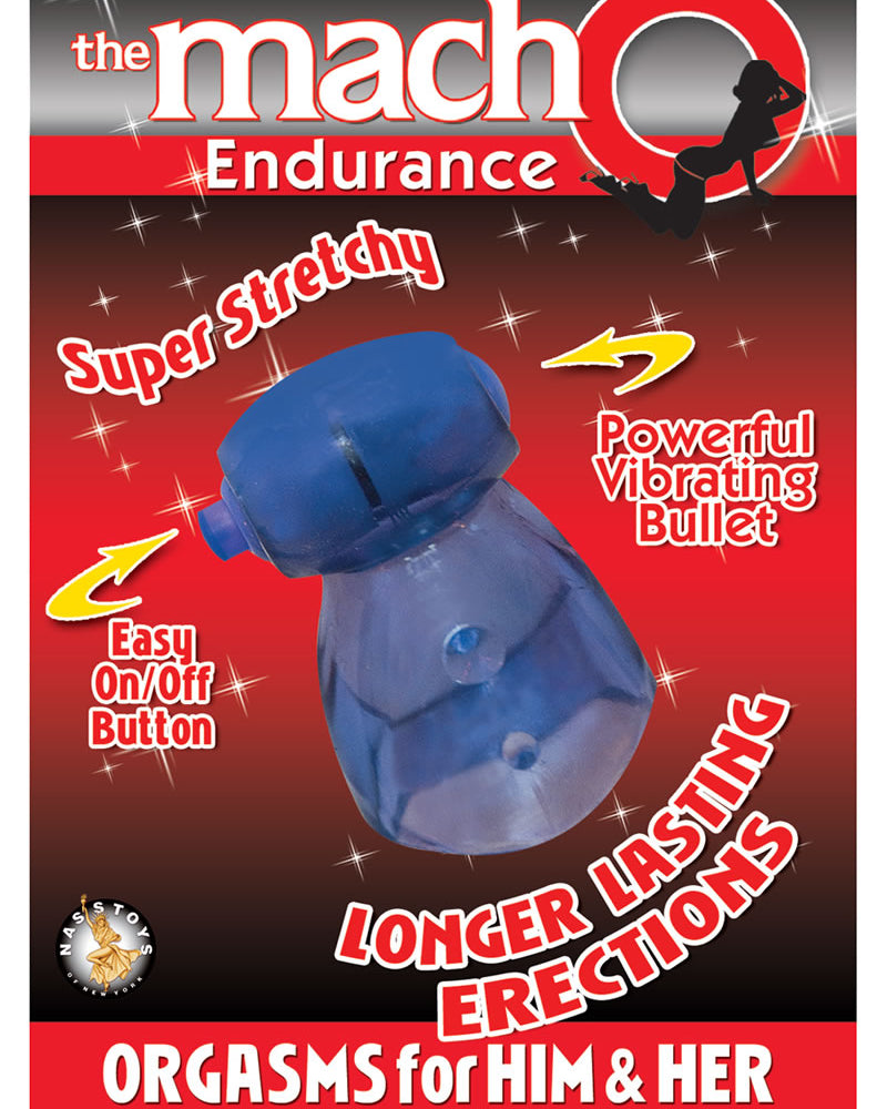 Estimulador de clítoris y testículos vibrador Macho Endurance resistente al agua azul