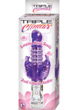 Triple Climax Dual Vibrator Rabbit Impermeable Púrpura 11 Pulgadas