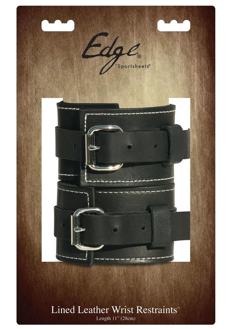 Edge Leather Wrist Restraints Black